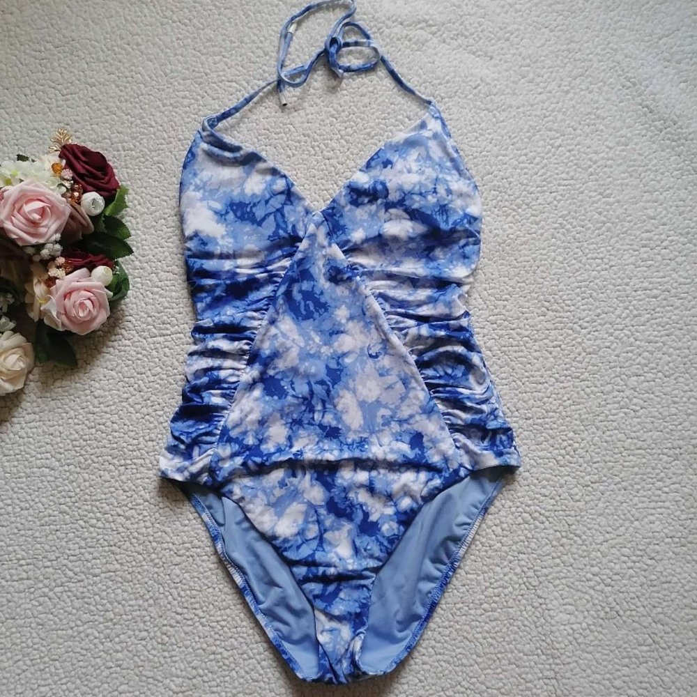 Sanctuary Women’s Poolside Tie-Dyed One-Piece Swimsuit PRETTY IN PERI, Size L